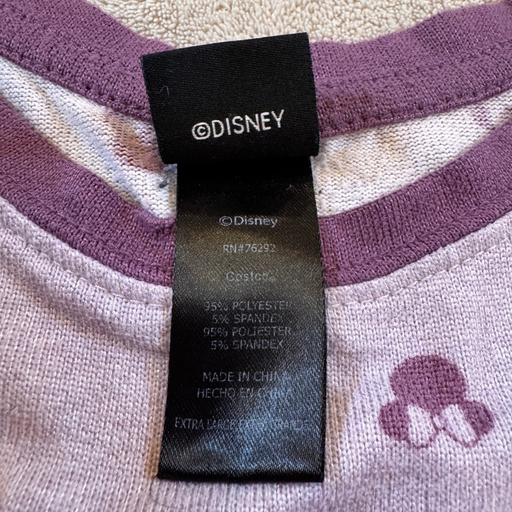 Disney Minnie Mouse Pajama Set Purple Long Sleeve Sleepwear‎ Loungewear Sz XL - Picture 6 of 8